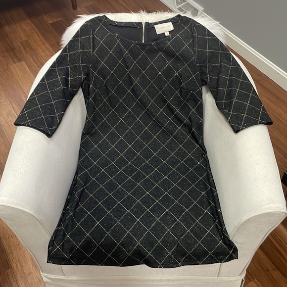 SHIFT DRESS BLACK & GOLD SHIMMER - Picture 5 of 9